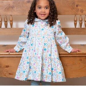 New Kite Hoppity Hare Organic Cotton Easter Bunny Floral Dress sz 3T